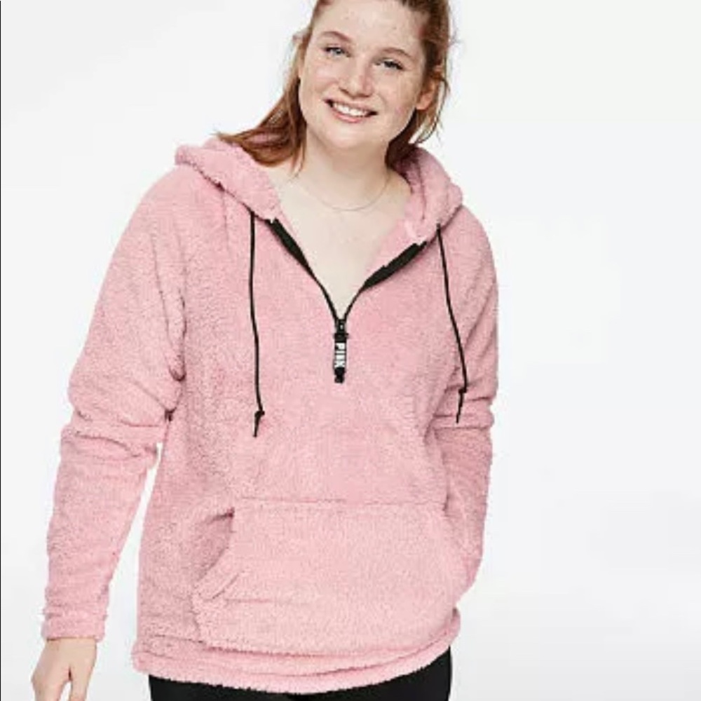 Victorias Secret PINK Teddy Half-Zip Hoodie